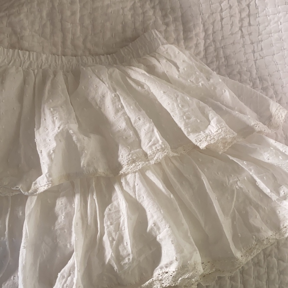 White skirt similar to loveshackfancy